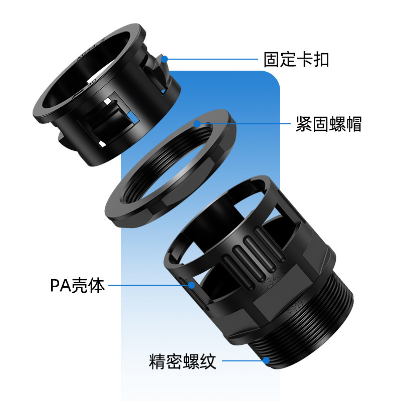 塑料波纹管接头尼龙软管防水接头快速接头穿线管接头配件90度弯头