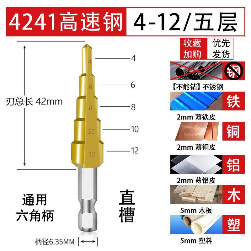 宝梯塔钻头金属开孔器多功能锥CRL专形不锈钢扩孔阶钻硬超钢铁铝-图0