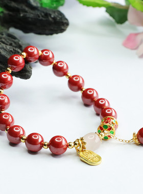 朱砂手串帝王砂手链国潮民族风复古本命年男女士吉祥纳福礼物饰品