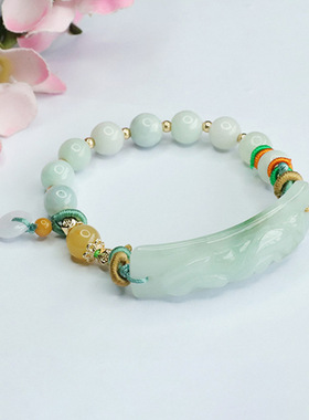 天然翡翠手串招财进宝瑞兽貔貅手牌圆圆满满平安扣男女士手链玉石