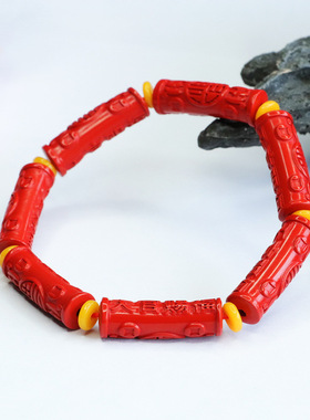 朱砂隔片款手串辰砂民族风手链天官赐福男女士吉祥纳福礼物饰品