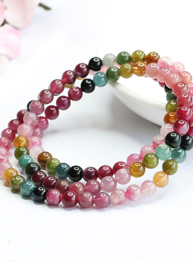 天然彩虹碧玺手串多圈巴西老料渐变手链女士新中式民族风手饰品