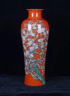 粉彩梅兰对瓶景德镇瓷器家居摆件花瓶家居摆件客厅书房卧室