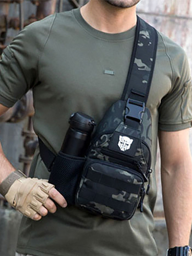 守护者胸包男单肩斜挎包户外多功能男士腰包路亚背包战术弹弓小包