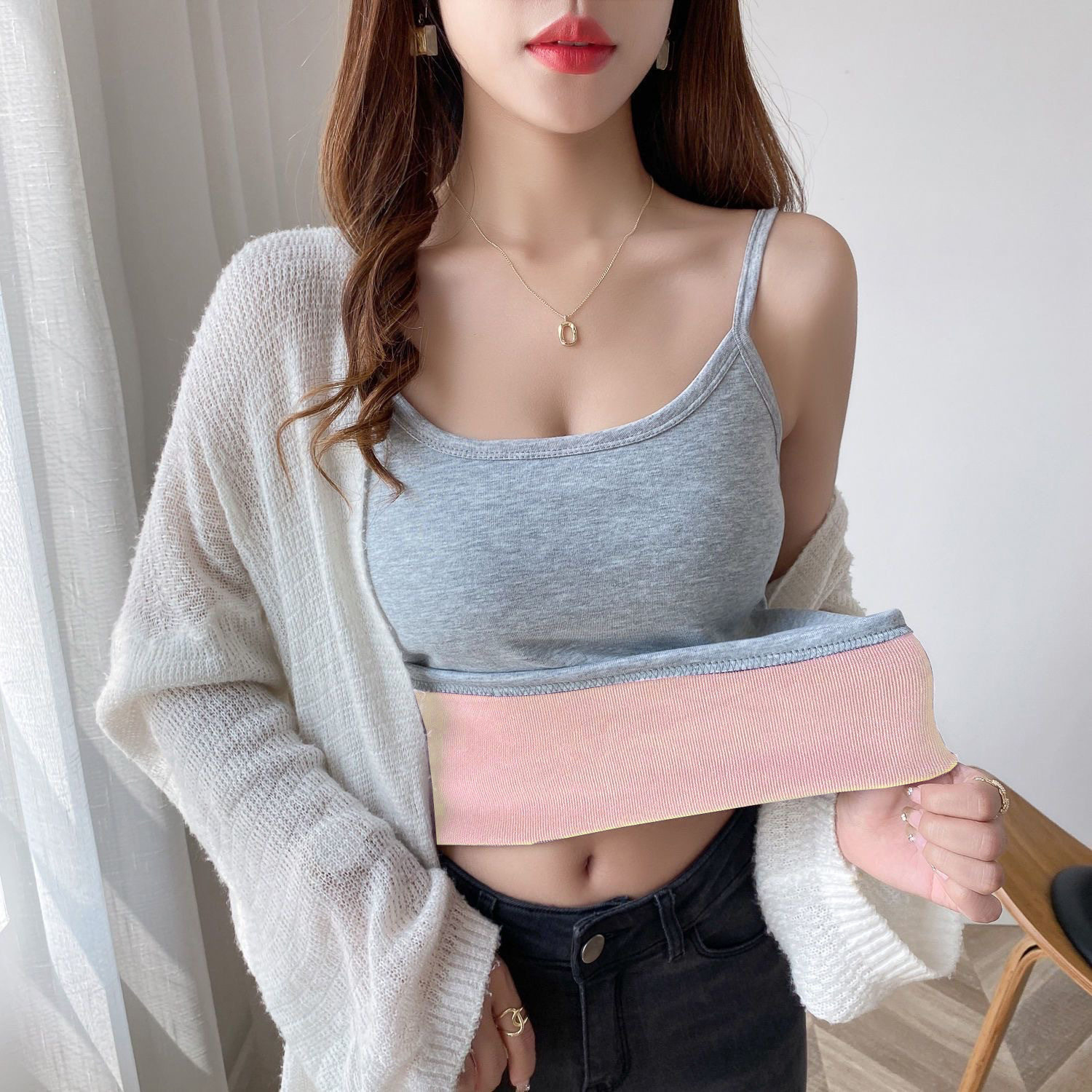 加厚加绒保暖吊带背心女2025秋冬季加厚内搭纯色显瘦打底衫上衣女,淘宝优惠券,粉丝福利购,淘宝优惠卷