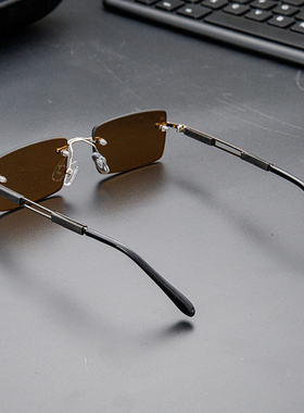 新款清凉养目水晶眼镜无框男士石头镜平光太阳镜司机开车专用墨镜