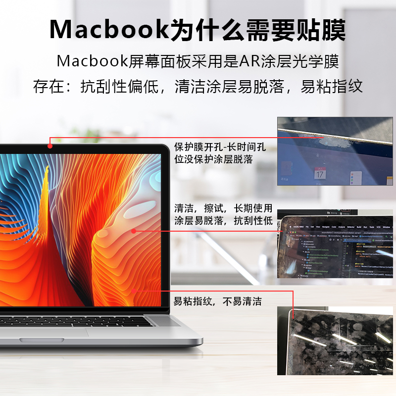 膜力佳 macbook屏幕膜m2air13.6静电吸附高清防反光AR膜适用2021新款pro14.2英寸苹果电脑笔记本保护贴膜16寸 - 图0