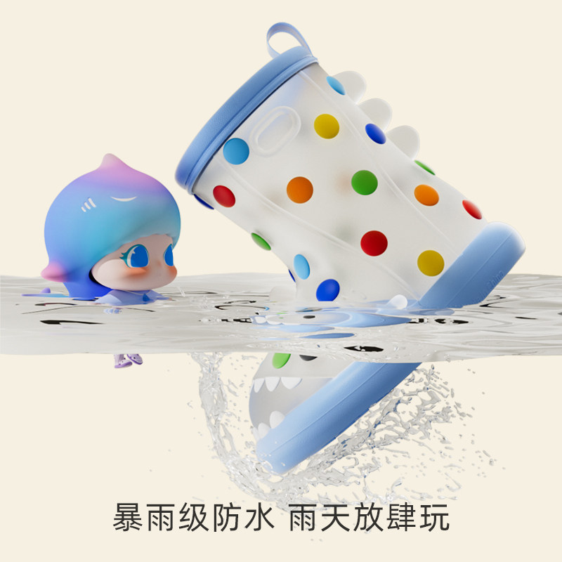 babycrayon彩虹鲨鱼儿童雨鞋女防滑防水男童女童胶鞋雨靴宝宝,淘宝优惠券,粉丝福利购,淘宝优惠卷