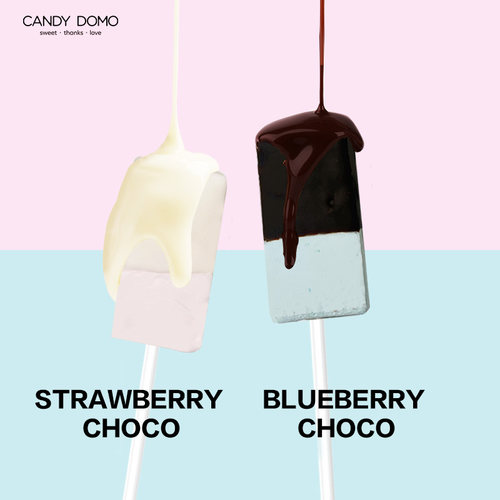 CANDYDOMO创意嚼劲十足的巧克力棉花糖棒棒糖儿童水果味零食礼物 - 图2