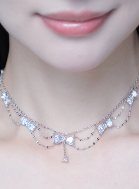 【美依礼芽秦牛正威同款】 JOLIENANA/冰花/冰蓝/爱心蝴蝶结项链