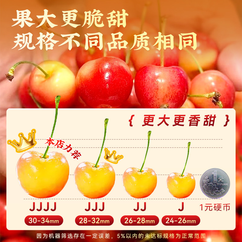 【4J】顺丰礼盒智利雷尼尔黄金车厘子5斤进口高档新鲜水果樱桃大,淘宝优惠券,粉丝福利购,淘宝优惠卷