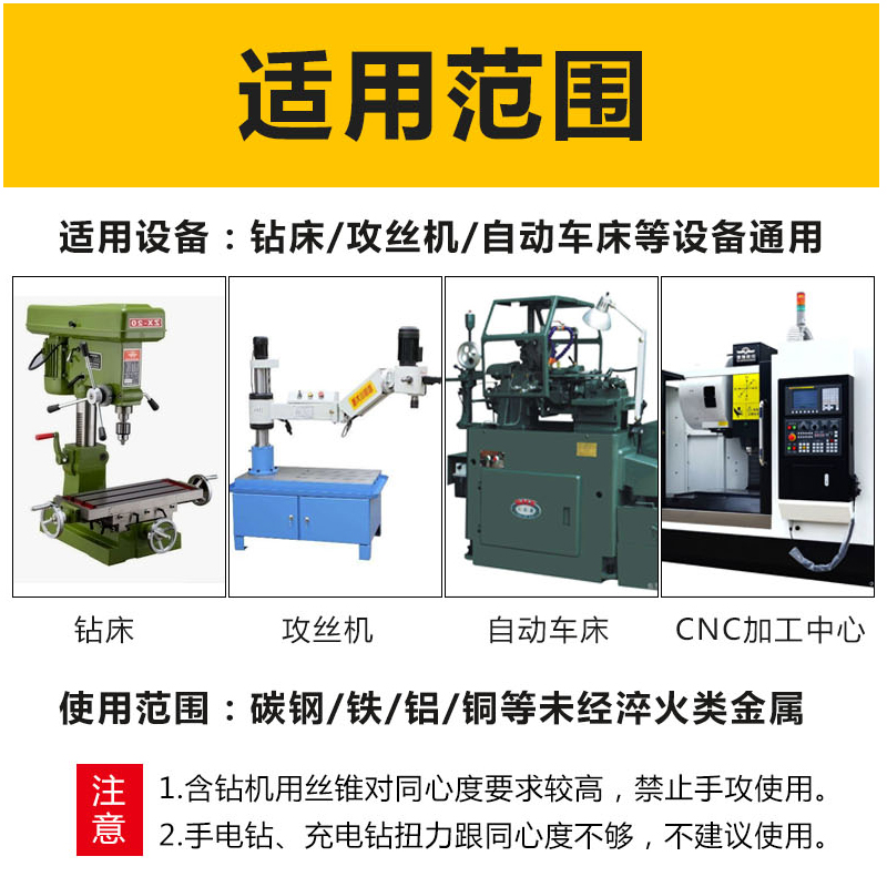 代替yamawa不锈钢用丝攻M1.2M1.6M2M3M4M5M6M8M10M12螺尖先端丝锥 - 图1