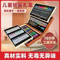 Paintbox children Painting pen cap Paint Painted Watercolor Pens oil painting Birthday Gift Solid Wood Gift box