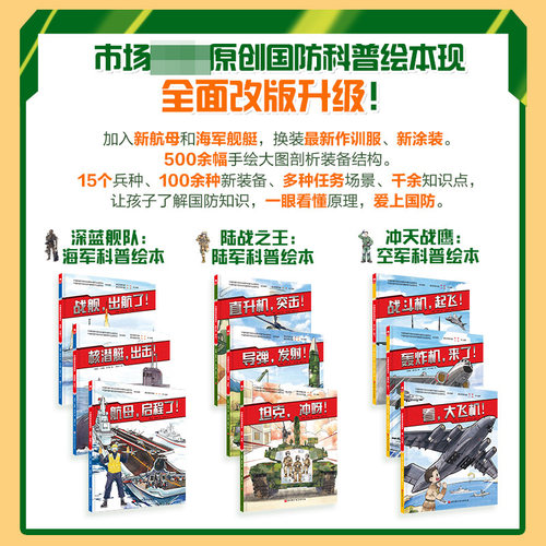 【正版保证】中国军事科技科普绘本全套9册海陆空合集军事科普百科全书大科考穿山跨海的中国奇迹载人航天科学绘本小学生课外书籍 - 图0