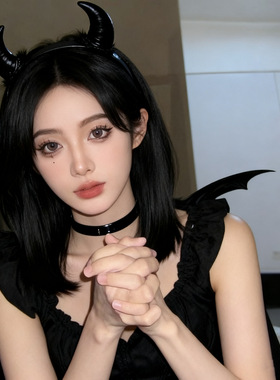 万圣节头饰恶魔牛角发箍派对聚会