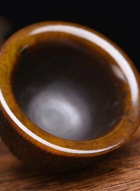 【保真】天然文玩角精雕百财碗完整工艺品把件摆件收藏雕刻