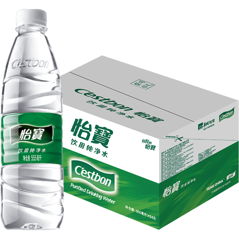 【直播严选】怡宝纯净水4.5L*4瓶555ml*24瓶饮用水非矿泉水 - 图0