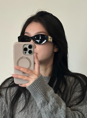 赵露思同款MIU系复古猫眼墨镜女防紫外线SMU11w近视凹造型太阳镜