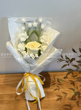 diy手工编织酒杯玫瑰茉莉混搭小清新花束成品情人节生日见面花束