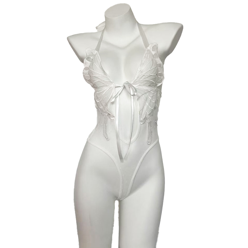 蝴蝶仙子】性感大蝴蝶系带开档连体衣女透视诱惑睡衣内衣qqny女新 - 图3