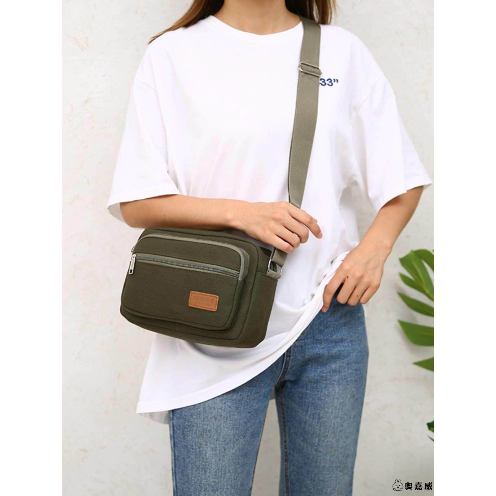 加厚帆布五层单肩包男士斜挎包生意收钱包女通用小背包2025新款好,淘宝优惠券,粉丝福利购,淘宝优惠卷