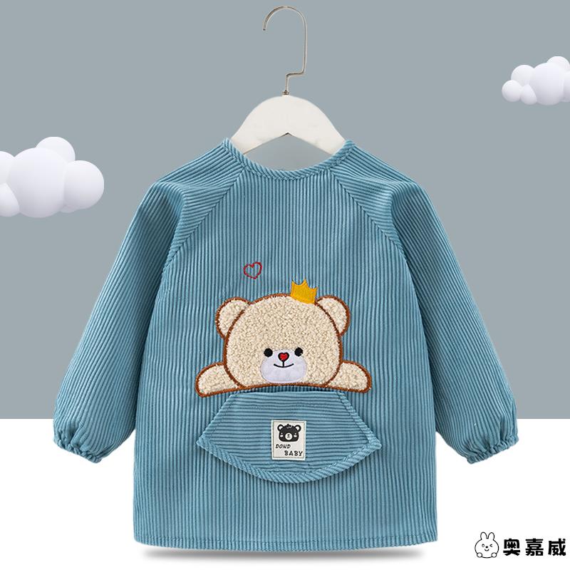 Winter baby eating waterproof smock, children's bib, stylish rice bag, reverse dressing, food supplement, protective clothing, reverse coat, thickened