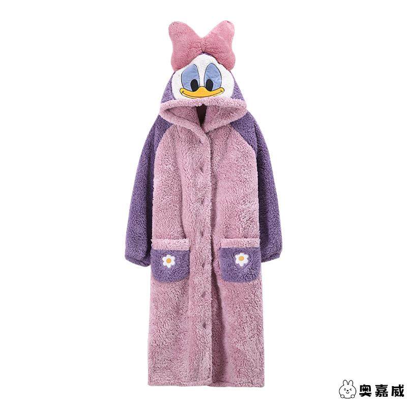 女士浴袍洗澡专用吸水不掉毛珊瑚绒睡袍长款睡衣加绒宽松甜美卡通,淘宝优惠券,粉丝福利购,淘宝优惠卷