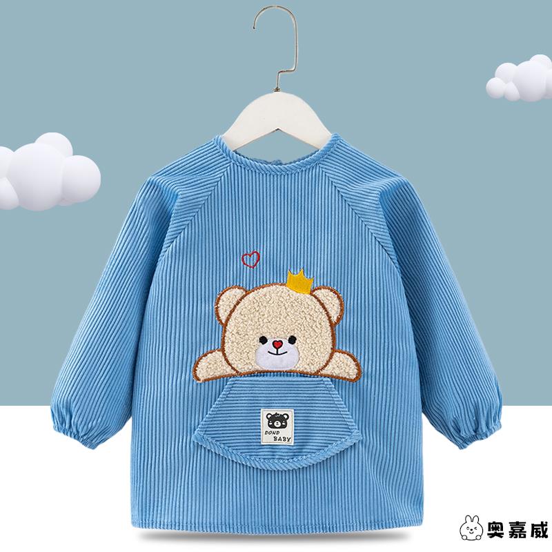 Winter baby eating waterproof smock, children's bib, stylish rice bag, reverse dressing, food supplement, protective clothing, reverse coat, thickened