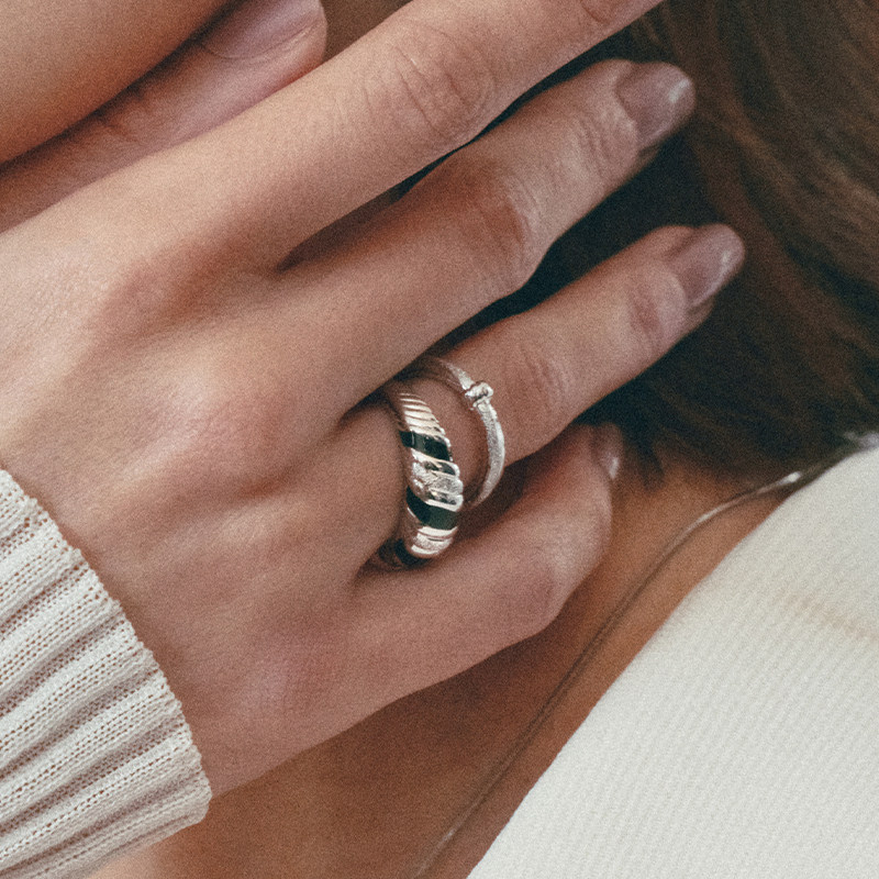 ATELIERSO 25AW编织钉砂S925纯银细戒指,淘宝优惠券,粉丝福利购,淘宝优惠卷