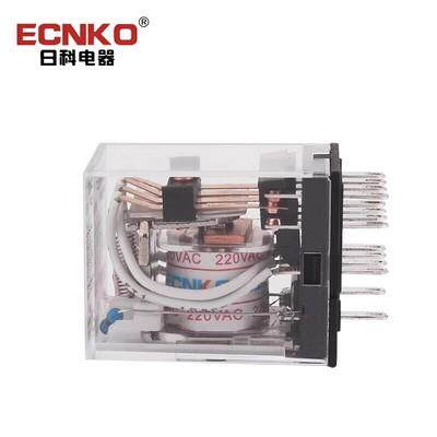 日科ECNKO小型电磁继电器HH54PL AC220V/DC24V/12V/36 MY4N-J带灯 - 图2