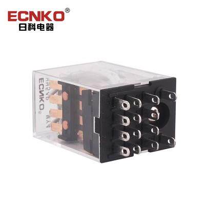 日科ECNKO小型电磁继电器HH54PL AC220V/DC24V/12V/36 MY4N-J带灯 - 图0
