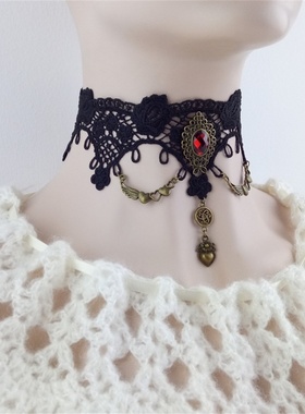 欧美复古宫廷短项链锁骨链爱心蕾丝假领子女装饰品批 发GN-53