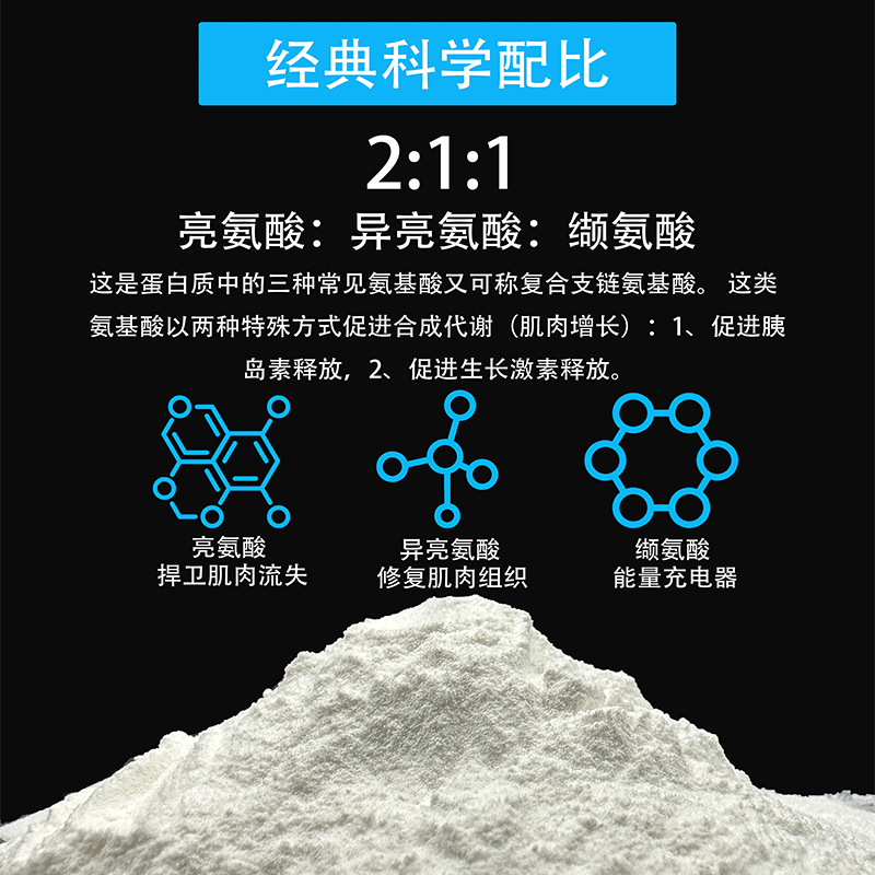 支链氨基酸粉bcaa原粉运动健身补剂增加蛋白质吸收促进保护长肌肉 - 图0