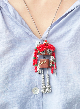 【格桑】木小魔手作藏族异域民族风编绳项链设计感复古毛衣链