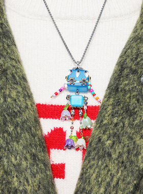 【花界精灵】手工制作蒸汽朋克机器人项链钥匙扣车挂吊坠原创