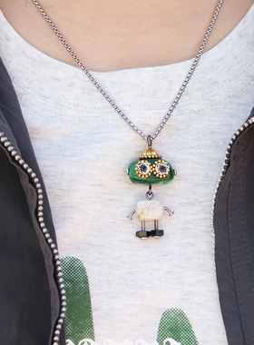 【老夫子】经典漫画老夫子项链蒸汽朋克风迷你小号人偶包挂钥匙扣