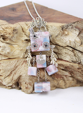 【蚩灵幻彩系列】手工制作项链朋克风机器人项链创意礼品钥匙侣