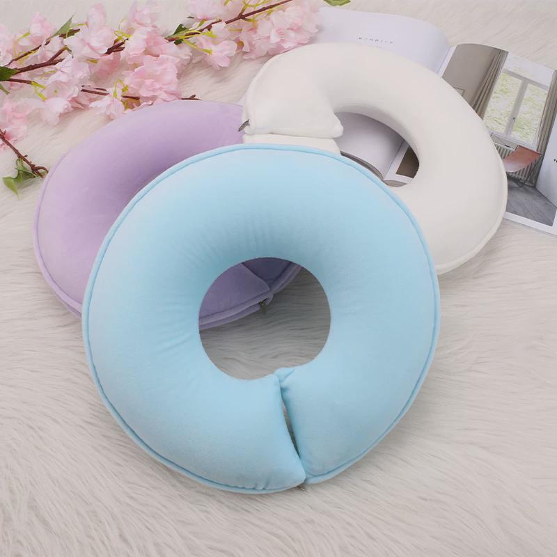 乳胶美容院u型趴枕头脸垫护颈枕芯可拆洗按摩面枕记W忆棉圆形趴枕 - 图1