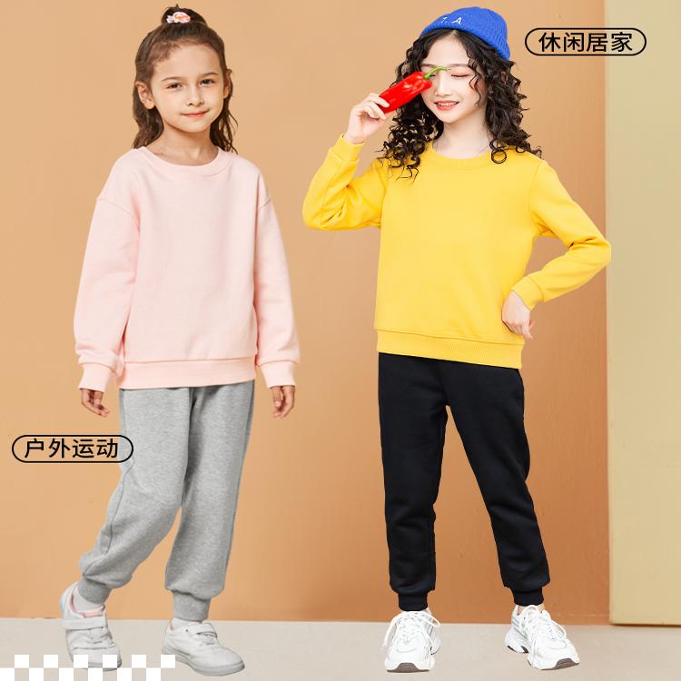 拉夏贝尔女童裤子春秋加绒2024新款加厚春季外穿女孩卫裤儿童春装