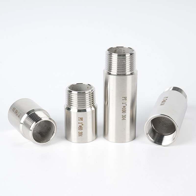 304不锈钢内外丝直接水管接头配件加厚 加长6分转4分变径头延长管 - 图1