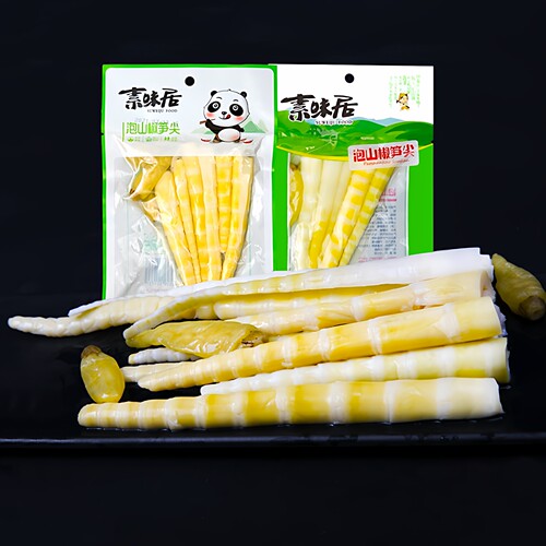 素味居泡椒笋尖100g酸辣竹笋尖即食笋干四川散称脆笋袋装零食 - 图3