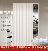 pvc folding door open kitchen wardrobe pushdoor toilet waterproof invisible door bedroom partition mobile door