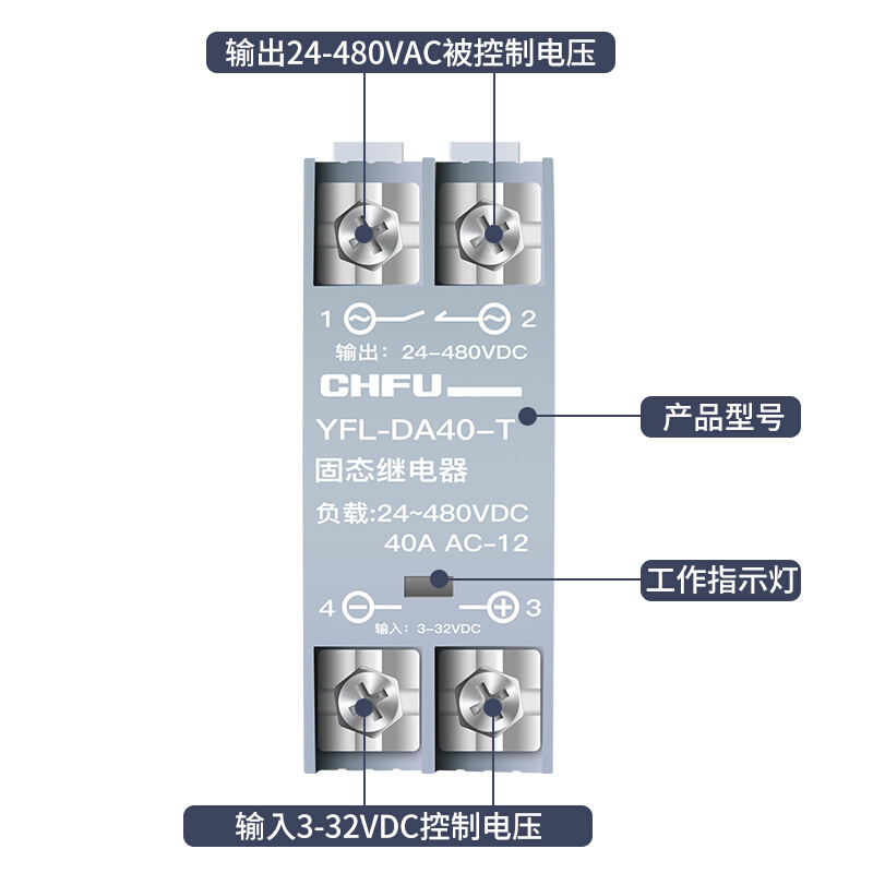 固态继电器24v直流控交流220V单相SSR-25 D4840A25DA60A80A一体式-图3