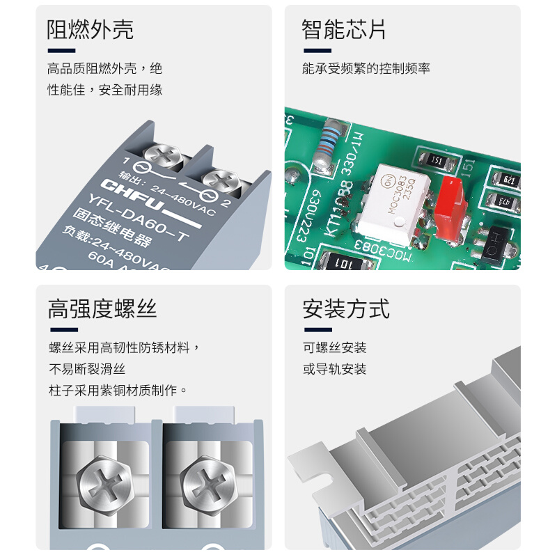 固态继电器24v直流控交流220V单相SSR-25 D4840A25DA60A80A一体式-图1