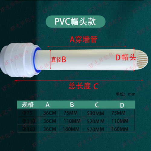 卫生间止逆阀110塑料pvc风帽外墙防风罩穿墙一体式出风口防虫厨房 - 图0