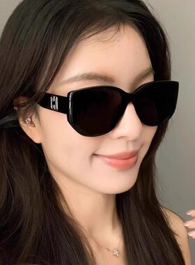 老钱风大框UV400防紫外墨镜女