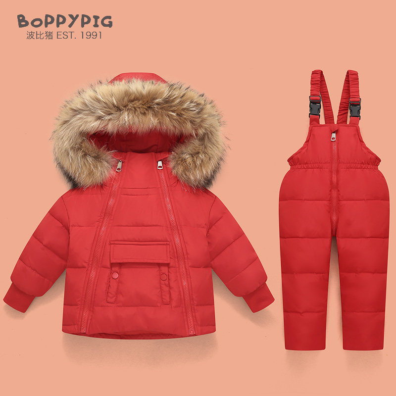 波比猪儿童羽绒服套装1-3岁宝宝粉色洋气加厚男女童冬 2024年新款,淘宝优惠券,粉丝福利购,淘宝优惠卷