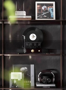 悠然家乐器主题组合烛台音乐现代唱片黑胶摆件耳机书房样板间