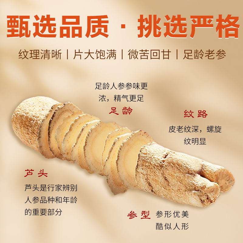 华韩骏龙加拿大进口西洋参片130克花旗参片泡水喝滋补养生铁罐装_华韩骏龙_传统滋补营养品-第5张图片-提都小院
