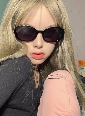 大媛新款复古白色框网红香槟色